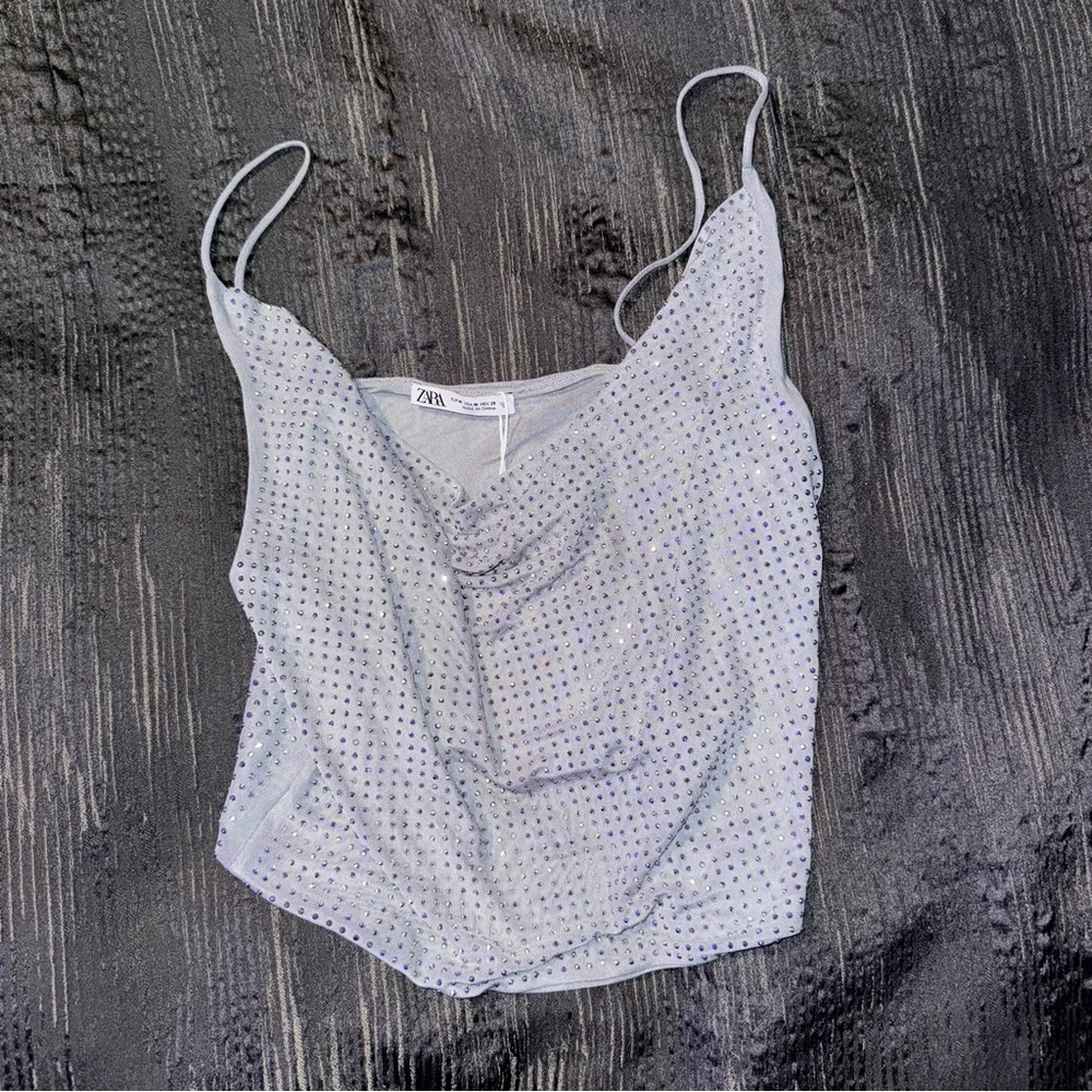 Zara Rhinestone Crop Top